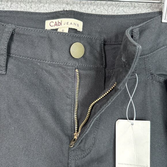 Cabi Jeans Women’s 6 Black Super Flare Pants NWT Licorice Wide Leg Cotton Blend - Picture 3 of 13
